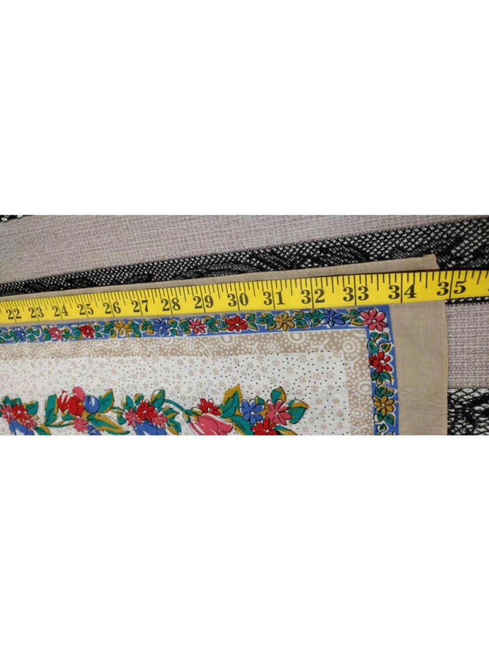 Vintage Axcess Fruit Big Scarf Fine Cotton Colorful Floral Bouquet PERFECT TABLE - Picture 9 of 16